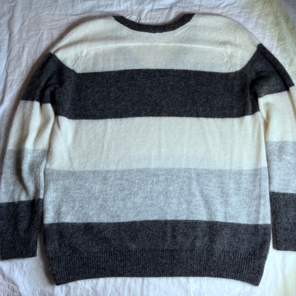 VINCE Grey Striped Mohair Sweater (NWT) - Picture 4 of 6